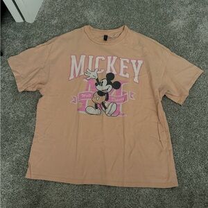H&M coral pink Mickey Mouse t-shirt